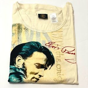 Official Elvis Presley Signature Product Tee/ Beige T-shirt Size XL